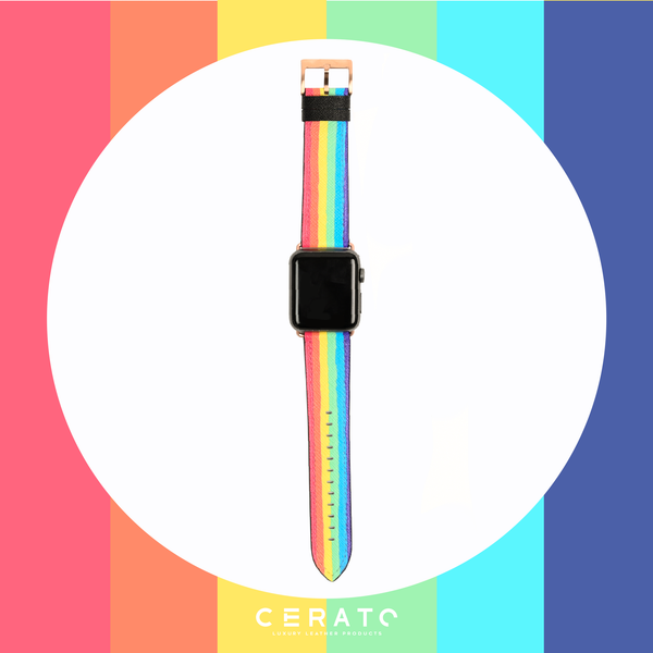 Rainbow Leather Apple Watch Band 42mm - 44mm